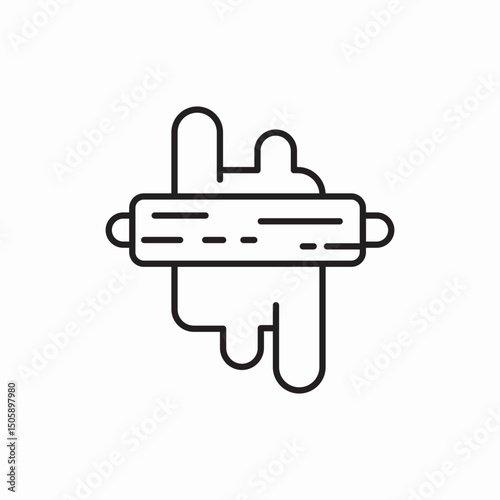 dough rolling pin food icon sign vector