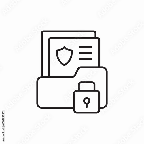 folder lock privacy icon sign vector