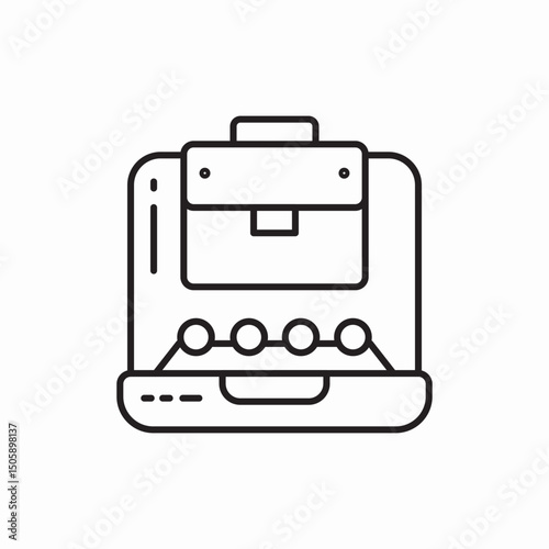 laptop briefcase icon sign vector