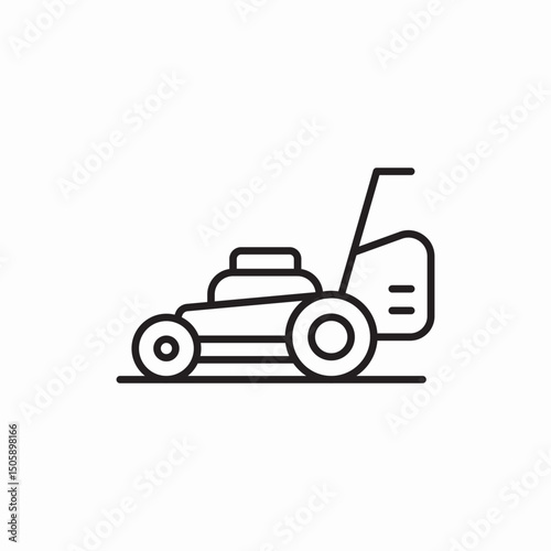 lawnmower grass icon sign vector