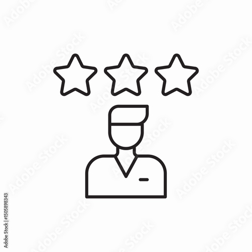 person three stars icon sign vector