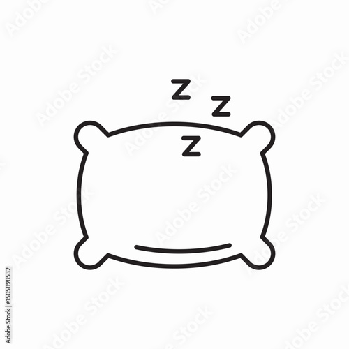 sleep pillow icon sign vector