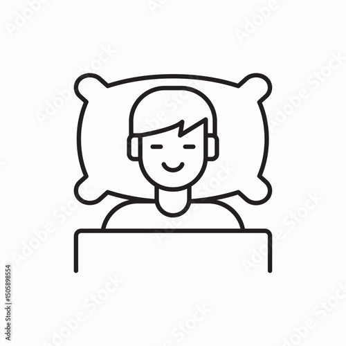 sleeping person pillow icon vector sign