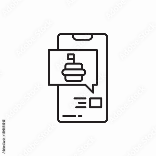 smartphone food delivery icon sign vector