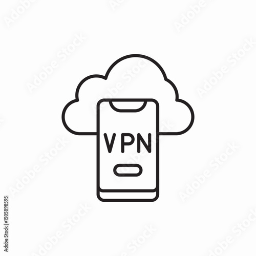 smartphone vpn cloud icon sign vector