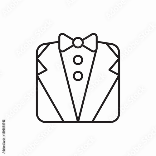 tuxedo shirt bowtie clothing icon sign vector