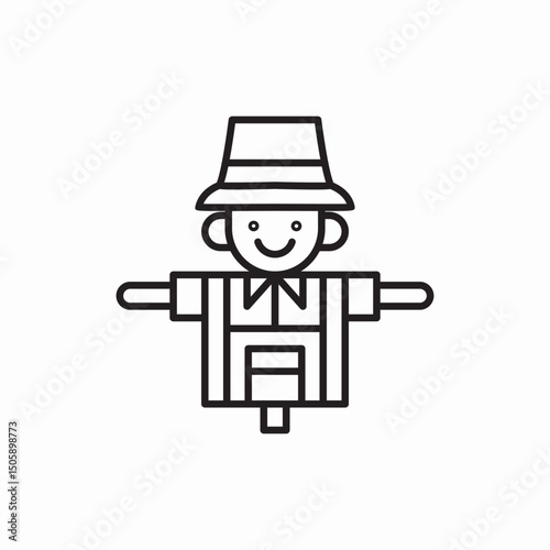 vegetable garden scarecrows icon sign vector