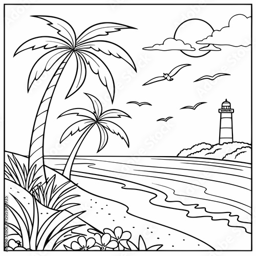 Sea sight coloring page