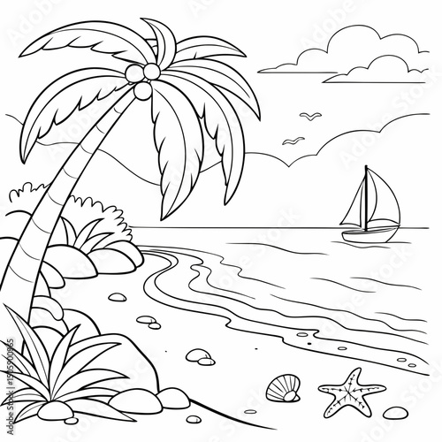 Sea sight coloring page