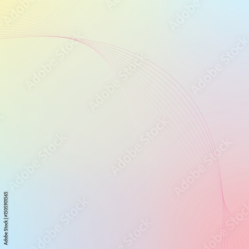 Elegant wave lines drift through soft pastel gradients, evoking harmony and simplicity in digital design art