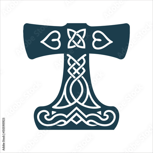 Stylized Mjolnir: Viking Age Thor's Hammer Amulet