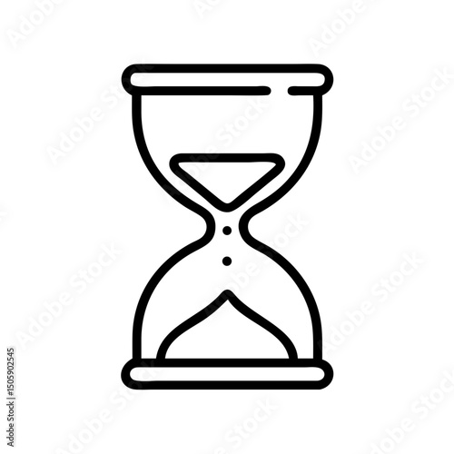 Hourglass timer icon on transparent background for web and graphic design