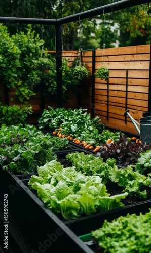 Fresh Vegetables Growing in a Vibrant Greenhouse During the Day.