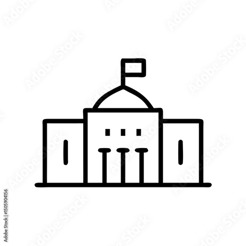 Government building on transparent background for web and graphic design