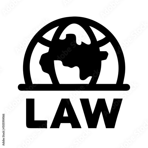 Global law silhouette on transparent background for web and graphic design