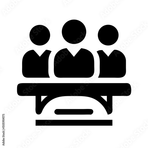 Group discussion jury or legal team silhouette on transparent background for web and graphic design