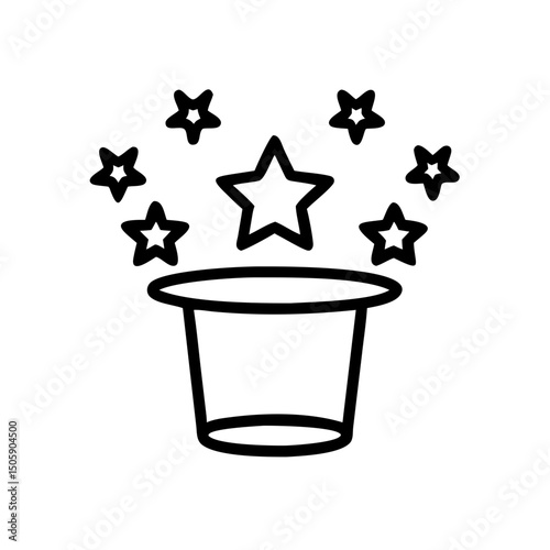 Magic hat with stars VIP show on transparent background for web and graphic design