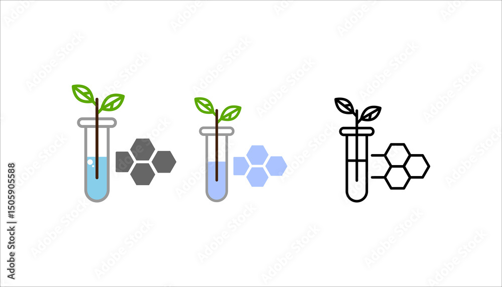 Fototapeta premium Biology technology icon. Outline style. Vector. Isolate on white background.