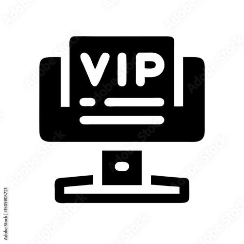 Silhouette vip card on stand on transparent background for web and graphic design