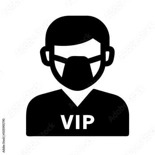 Silhouette vip mask on transparent background for web and graphic design