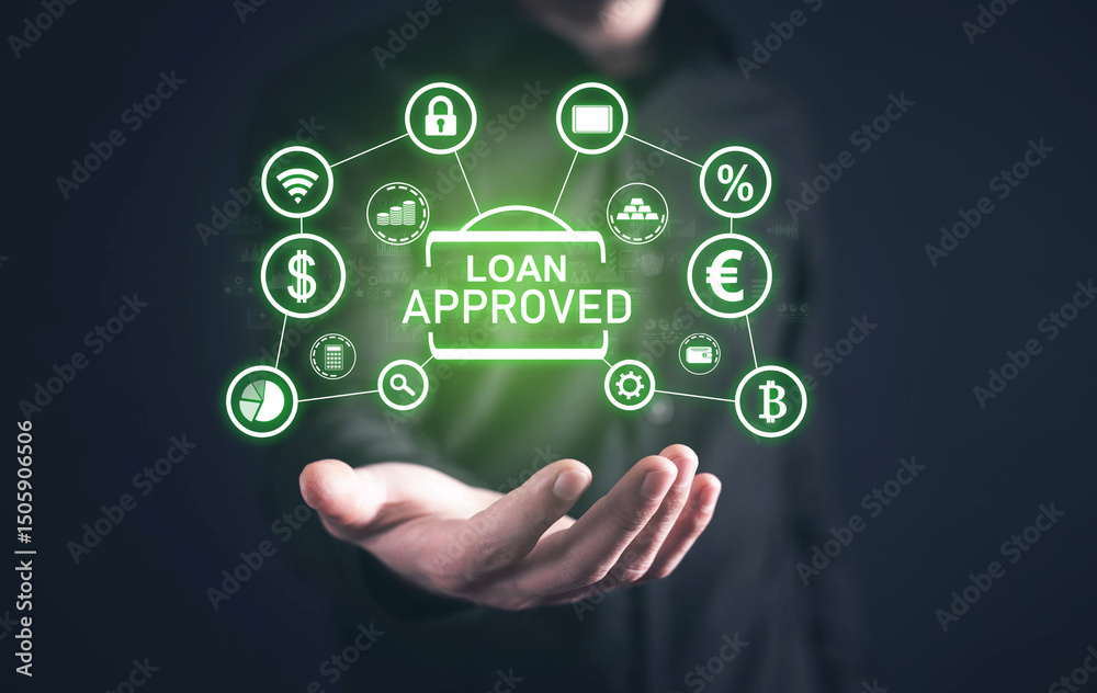 Obraz premium Loan Approved concept. Financial loan agreement