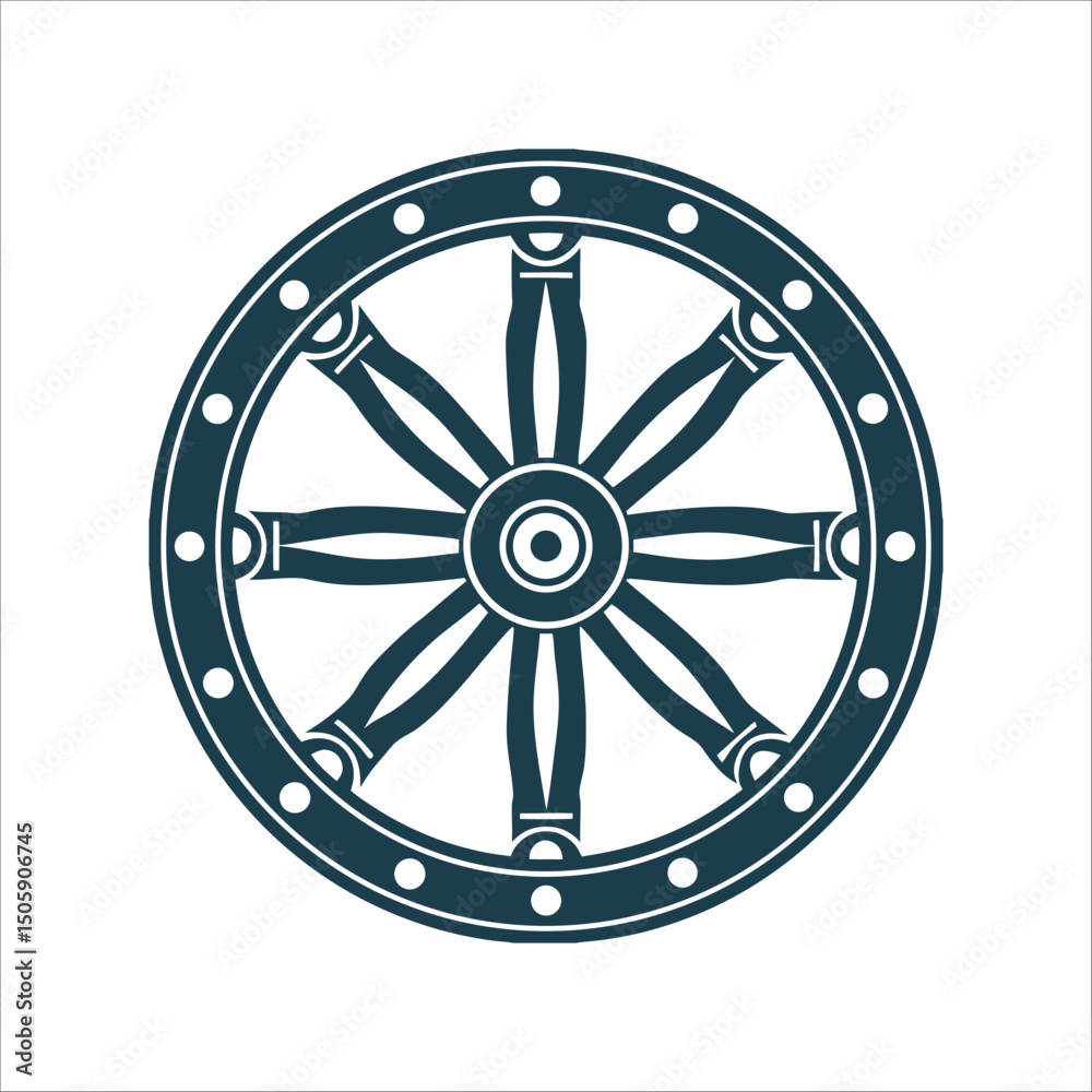 Fototapeta premium Minimalist Spirit Wheel Vector Illustration