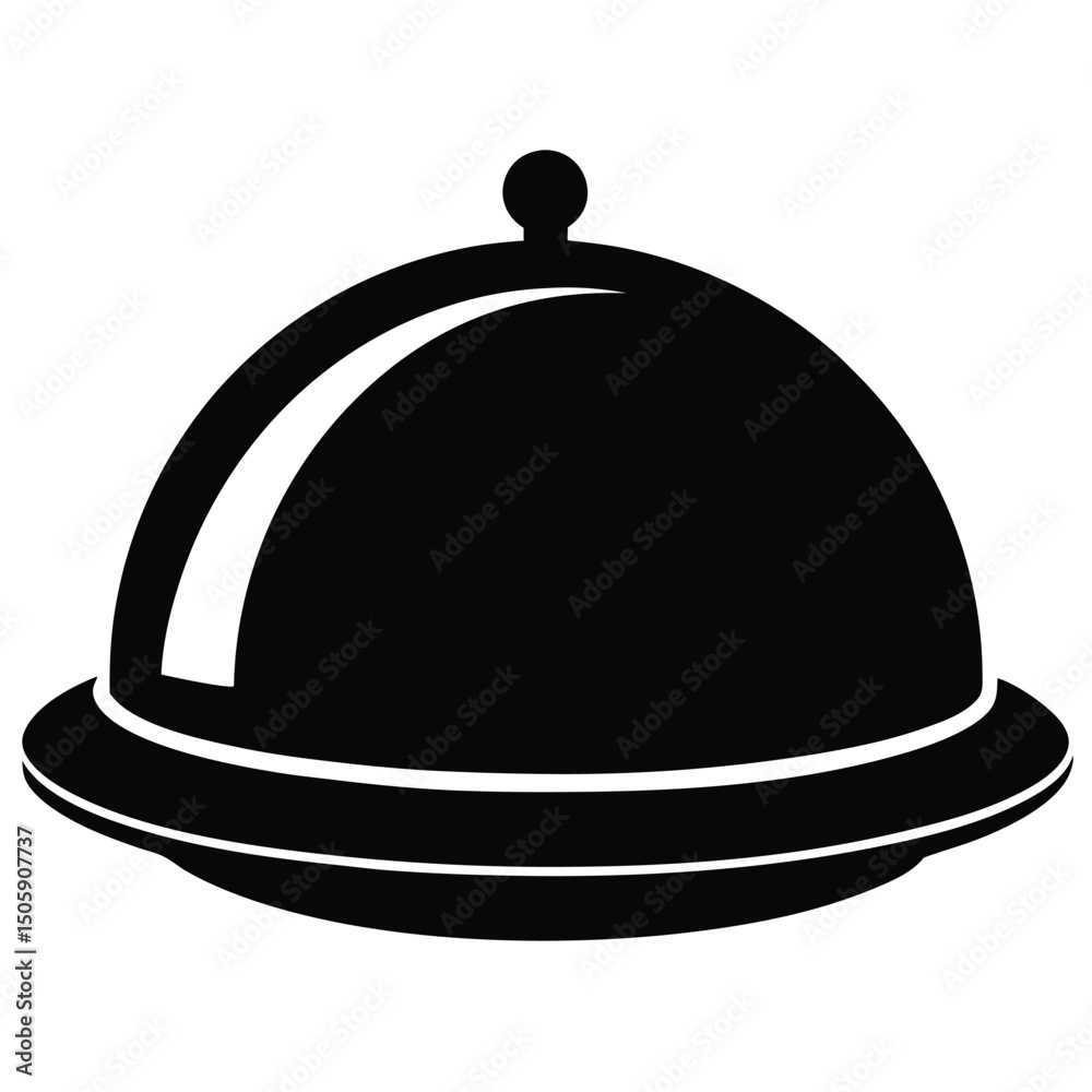 Fototapeta premium Cloche Dish Cover Vector Icon