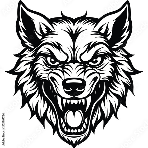 Fierce Wolf Head Graphic