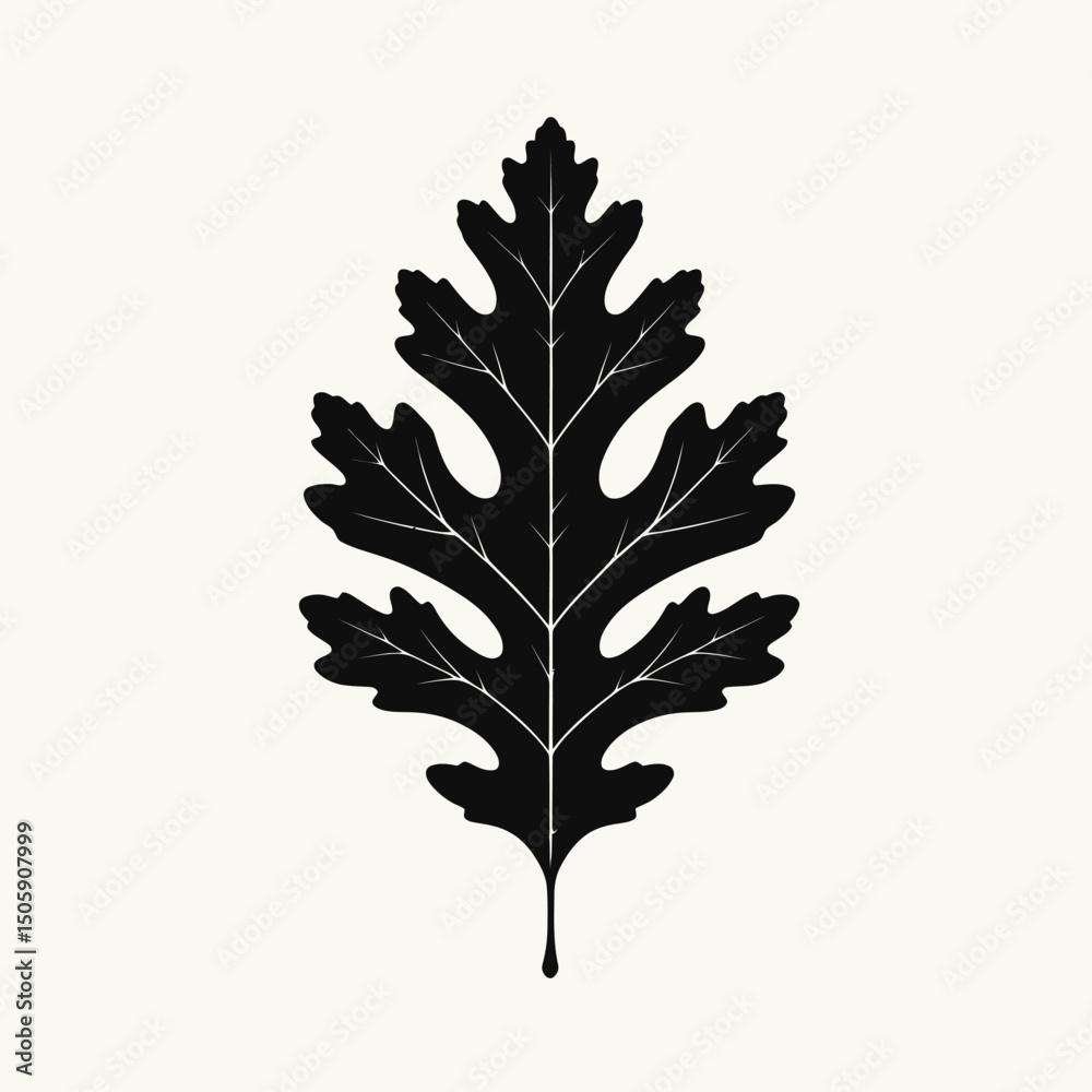 Fototapeta premium Etched Birch Leaf Illustration - Detailed Black and White Botanical Art30