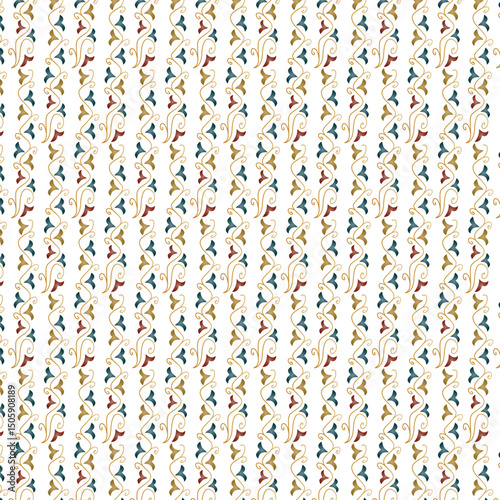 Seamless vector pattern of colorful geometric stars and dots, a