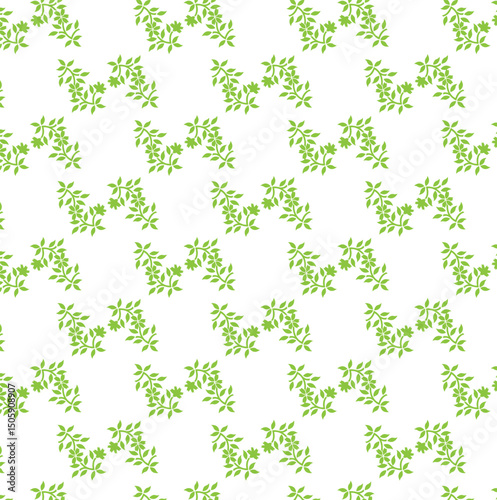 Seamless floral pattern with green leaves and summer flower vector illustration