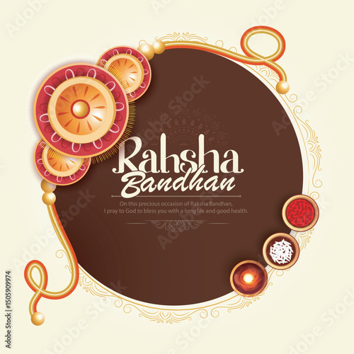 Vector illustration of Raksha Bandhan with Crative Background.