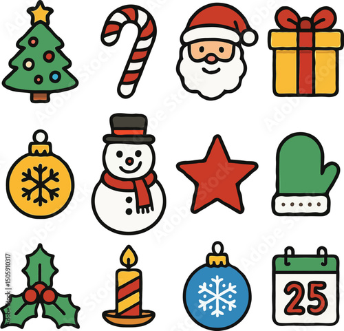 set of christmas icons