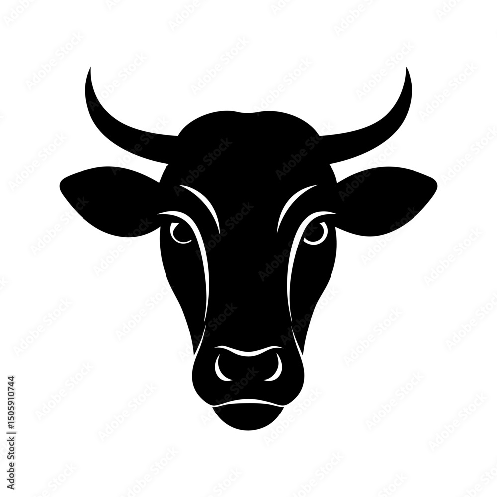cow head logo silhouette vector art cow head logo silhouette vector art