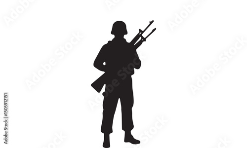 Armed Soldier Silhouette