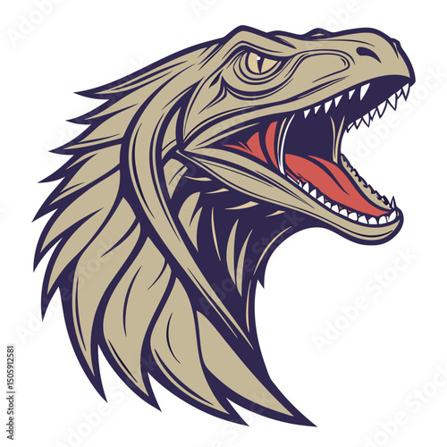 Angry Dinosaur Head Illustration (1)