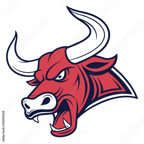 Aggressive bull head graphic