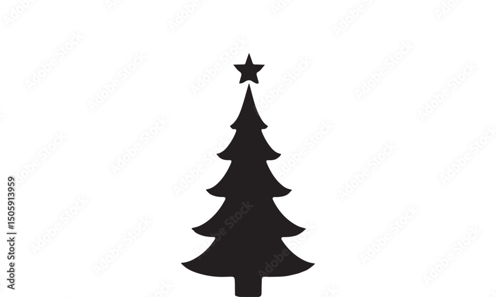 Obraz premium Christmas Star Tree Silhouette