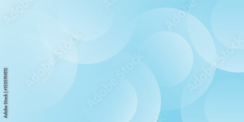 Minimalist banner background, pastel colorful, Light Blue gradations. Circle effect style geometric, abstract background. Vector Illustration