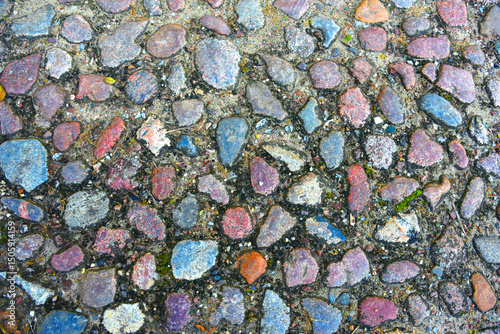 Wallpaper Mural Stone wall. Background of old stone wall with concrete. Old stones in concrete structure. Concrete wall texture. Sidewalk background, texture. Stone paving sidewalk. Pedestrian paving for footpath. Torontodigital.ca
