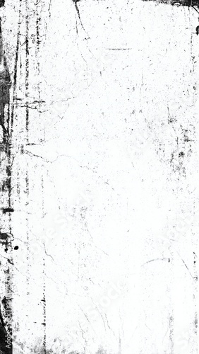 Blurred black and white scratched grunge isolated on background, old film effect. Distressed retro paper cracked texture overlays for space or text.
