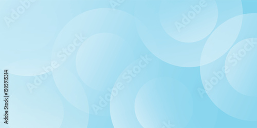 Minimalist banner background, pastel colorful, Light Blue gradations. Circle effect style geometric, abstract background. Vector Illustration