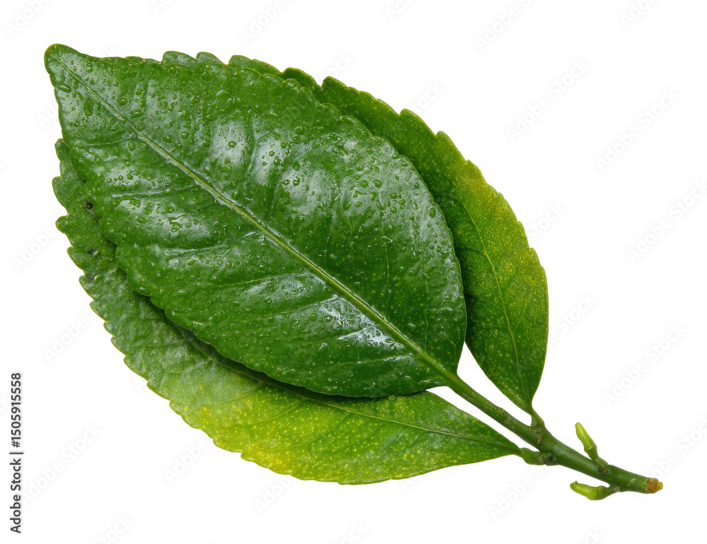 Obraz premium Refreshing green leaves nature scene natural elements wet environment view isolated on transparent background