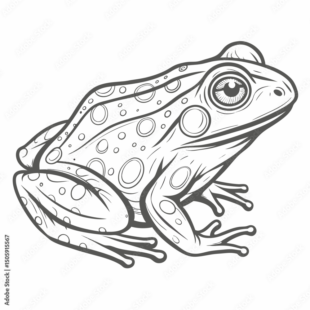 Naklejka premium Crucifix Toad Line Art Illustration