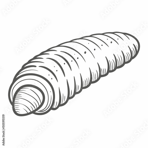 Ringed Caecilian Line Art Illustration