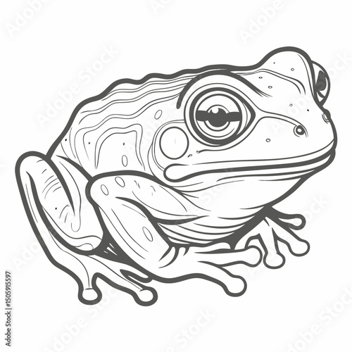 Mount Oku Caecilian Line Art Illustration