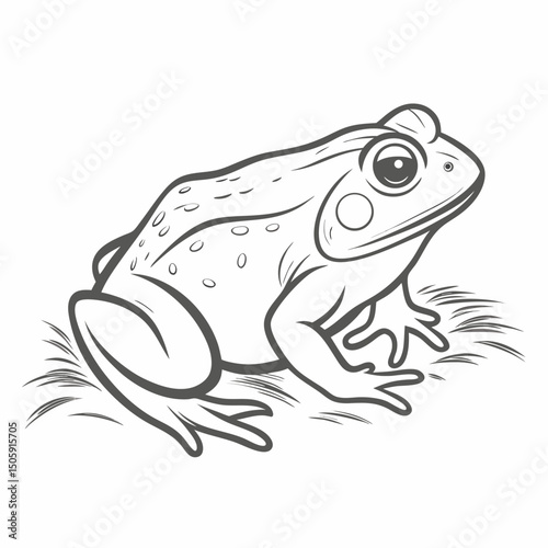 Goliath Frog Line Art Illustration
