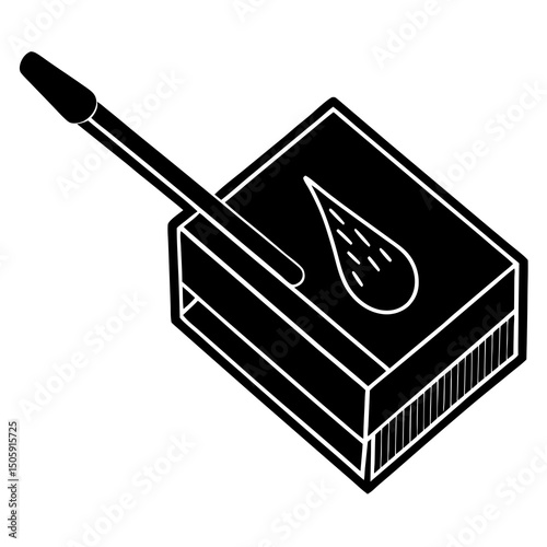 Matchbox packaging with purple design vector illustration