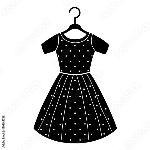 Child dress on wooden hanger vector illustration