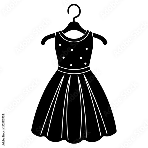 Child dress on wooden hanger vector illustration